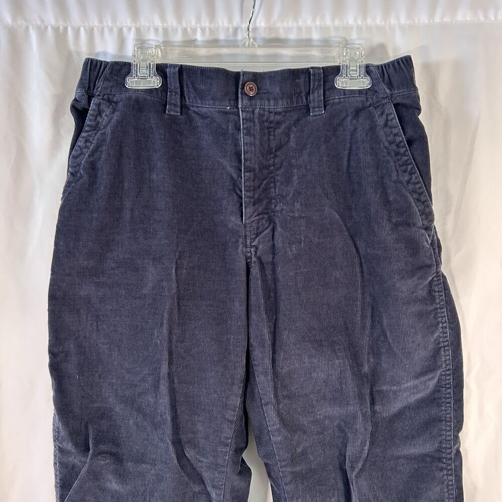 LL Bean Corduroy Pants Men 28 Blue Drawstring Beanflex Standard Fit Cotton Blend - Picture 2 of 11